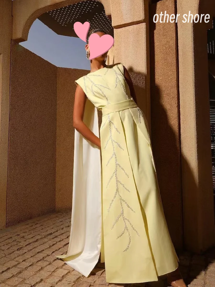 

Other Shore Elegant Vintage Yellow Sequins Stylish Customized Formal Occasion Prom Dress Evening Party Gowns