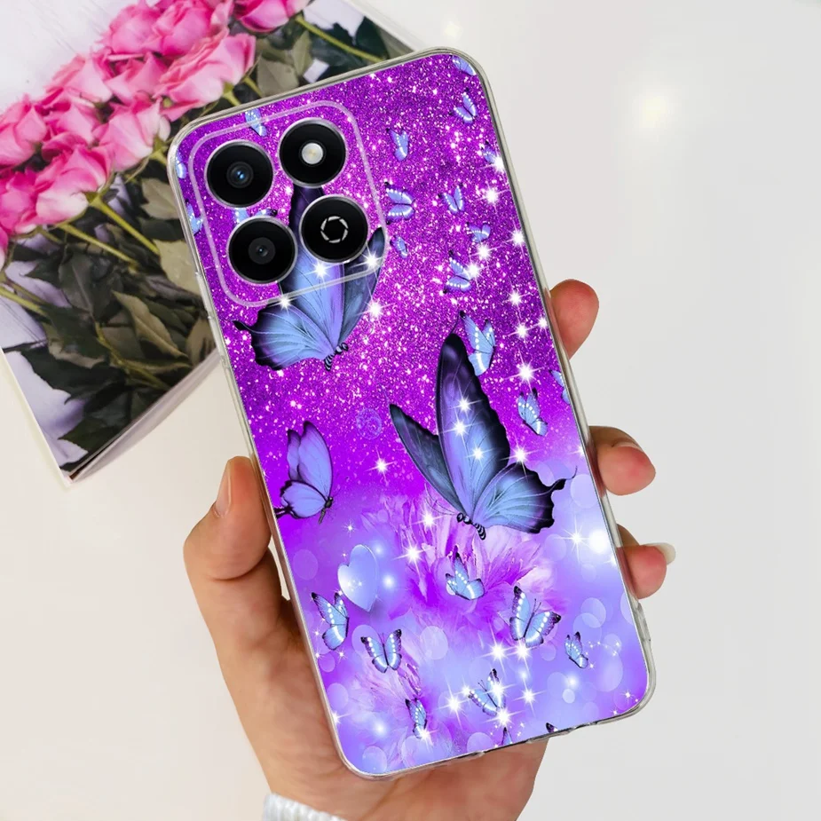 Cute Cat Butterfly Painted Soft Silicone Phone Case Cover