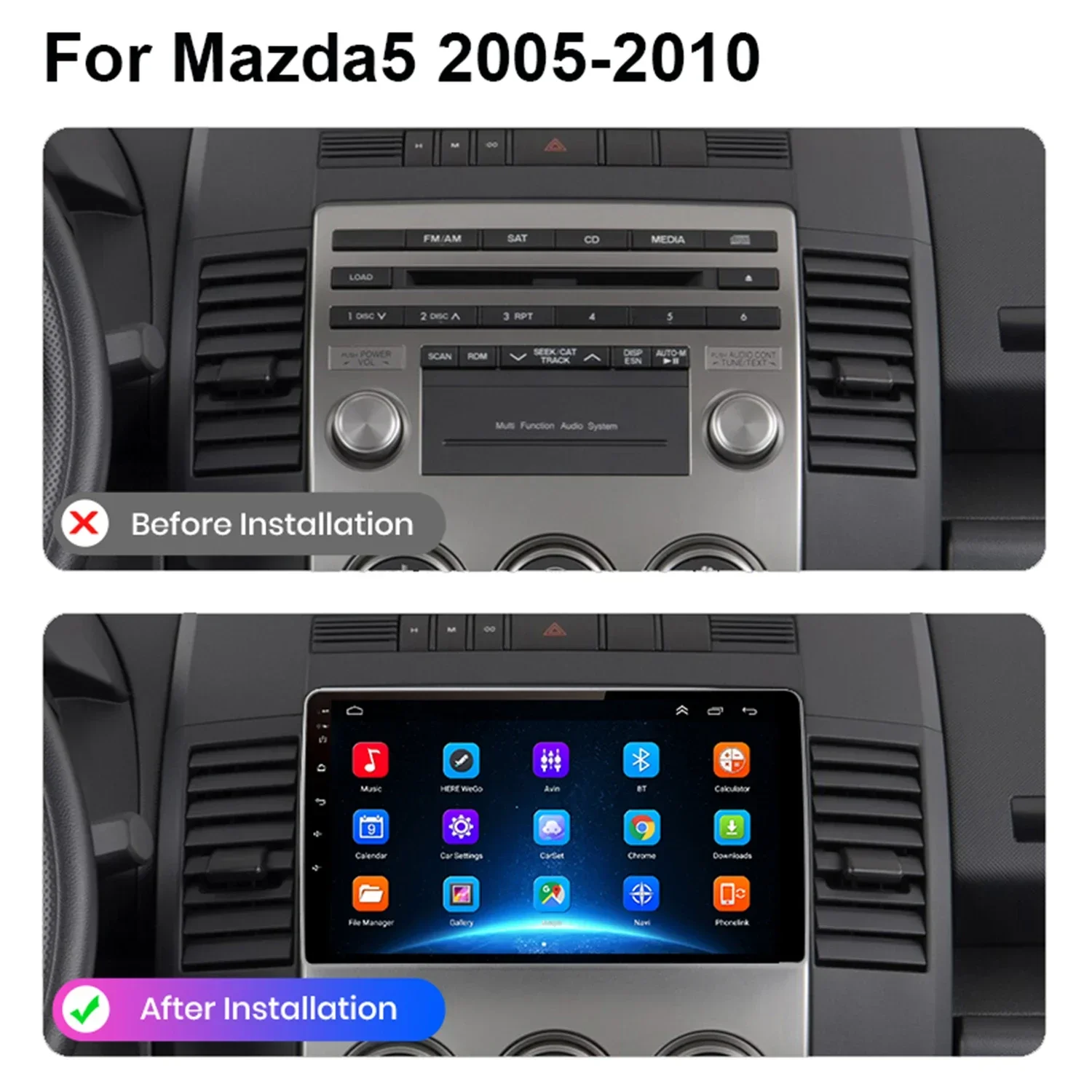 ȵ̵ ڵ  ī÷,  5 2005-2010 ڵ  Ƽ̵ GPS Ʈ, 2din DVD ÷̾ , ׺̼   