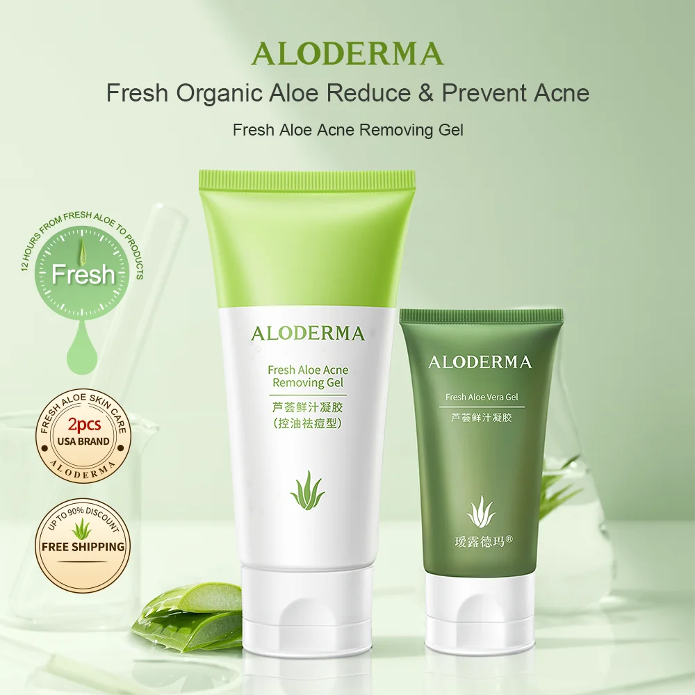 Aloderma Fresh Aloe Vera Acne Removing Gel 80g +25g Oil Control Moisturizing Face Cream Hydrating Skin Care Beauty Product