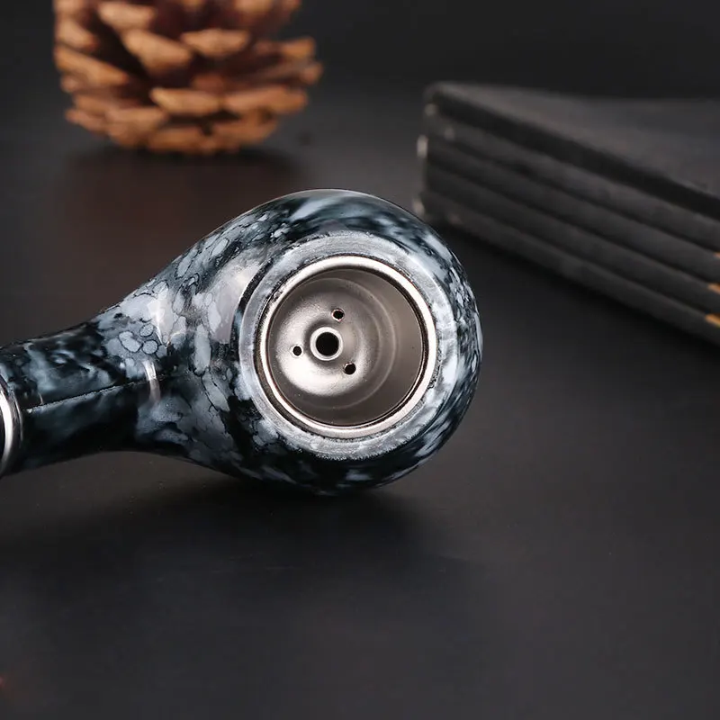 3 Devise Frosted Smoking Pipe Black Resin Marbling Tobacco Pipe with Filter Smoking Accessories Men's Holiday GiftTool