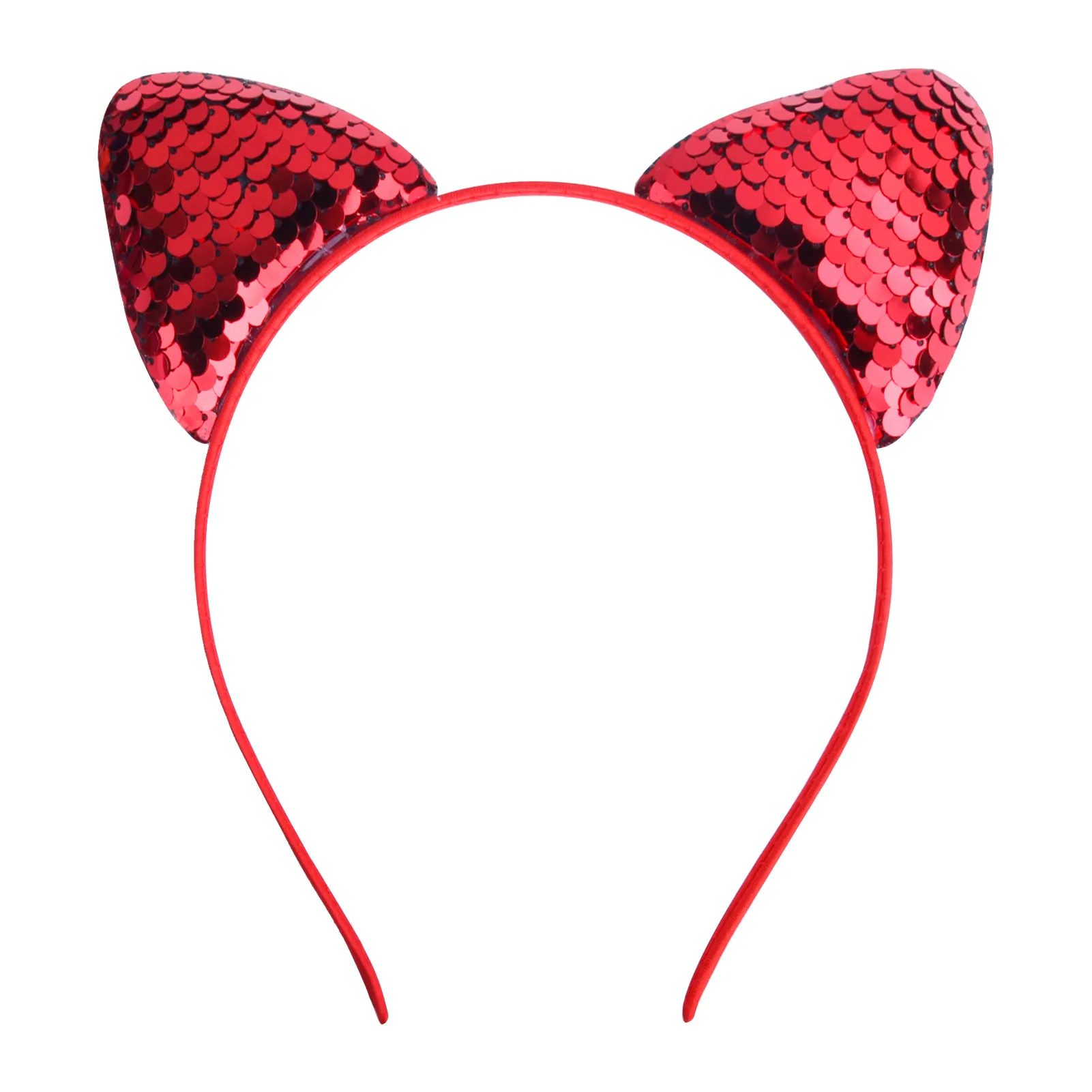 Orecchie di Gatto Reversibili con Paillettes Fascia per Orecchie di Gatto Lucide Fasce per Capelli Accessori per Capelli Gattino per Fascia per Capelli per lo Styling delle Donne (Argento