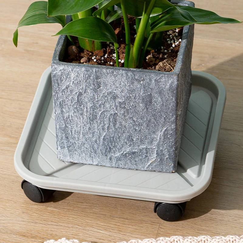Plant Pot Rack Rotating Movable Pot Trays Wheels Heavy Duty Rolled Plant Rack Square Indoor Support Storage Balcony Gardening Supplies
