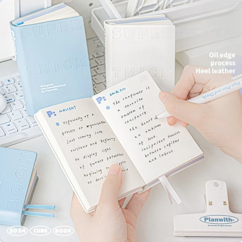 PU Leather Portable Notebook with Blank Inner Pages for Study and Memo