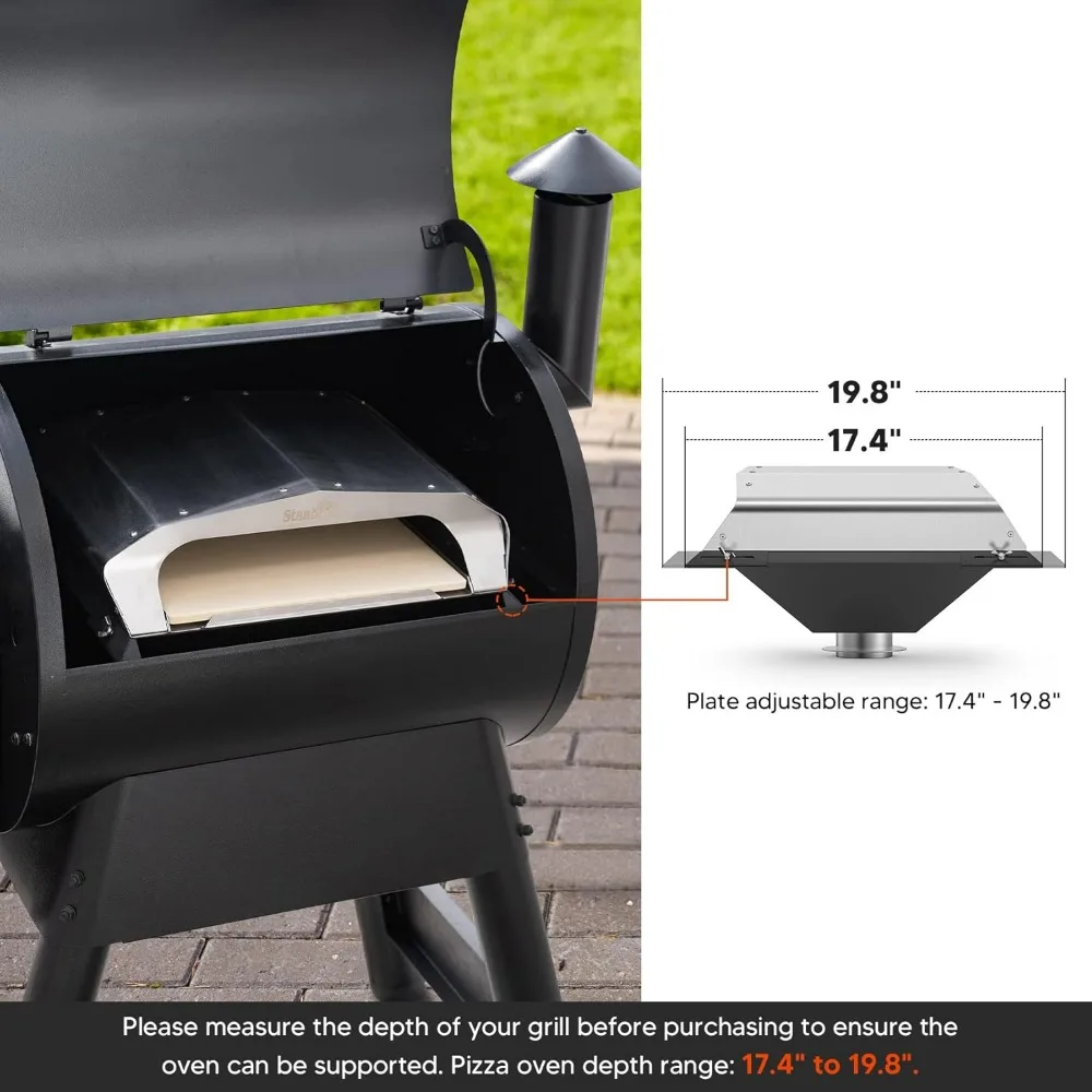 Wood-Fired Pizza Oven Attachment Compatible with Traeger, Pit Boss, Camp Chef, Green Mountain Grills, Z Grills, and Smokin Grill