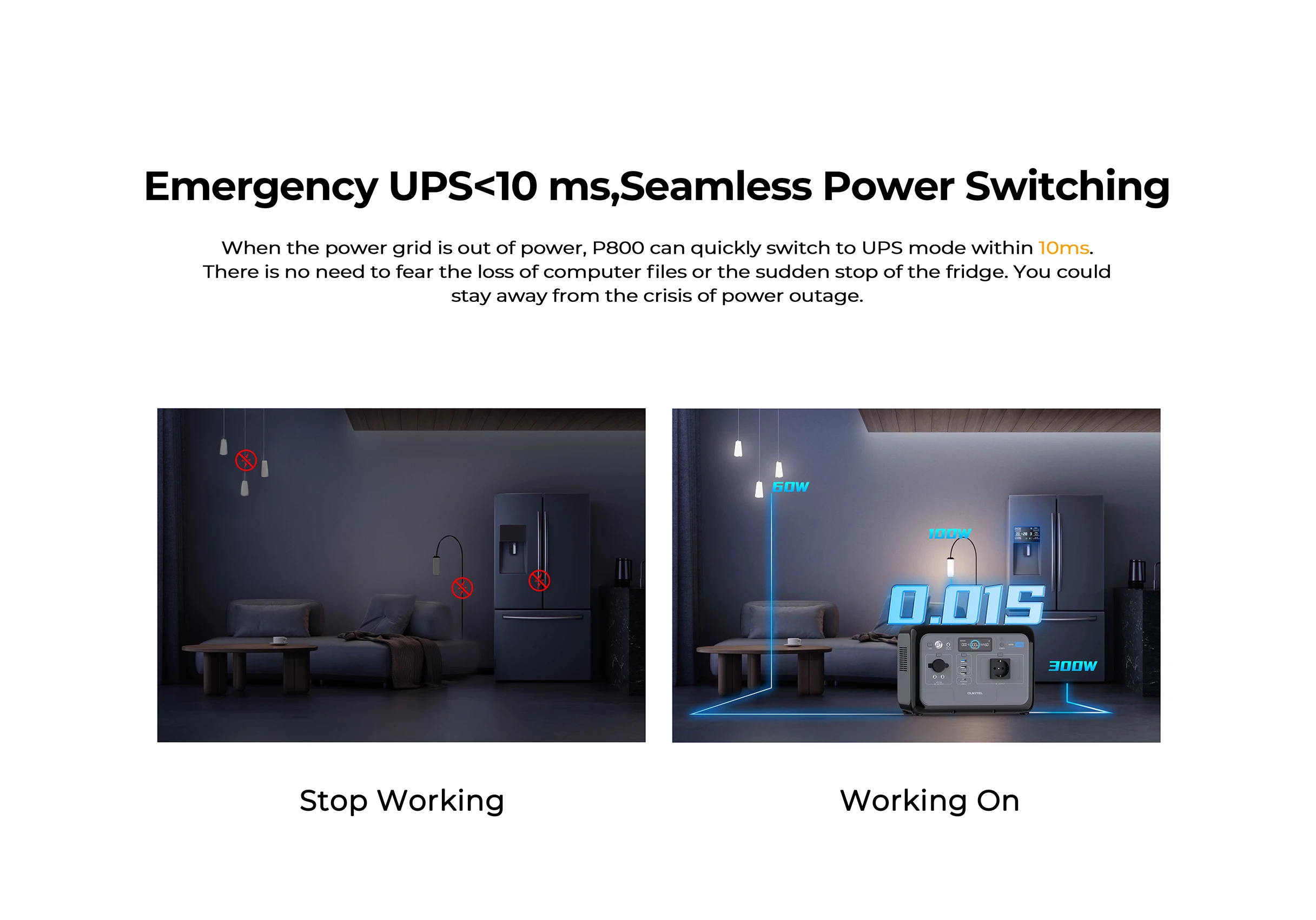 OUKITEL P800E PLUS Portable Power Station 800W Solar Generator 512Wh Lifepo4 Battery Home Backup Outdoor Camping Mobile power