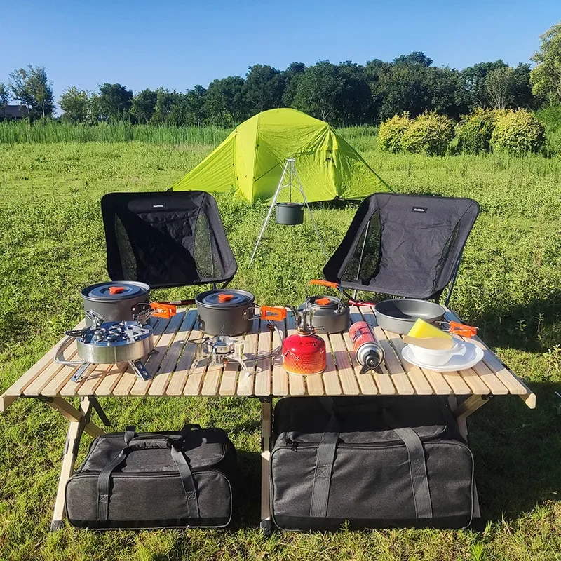 Camping Cookware Bag Outdoor Cutlery Pouch Large Capacity Storage for Picnic BBQ