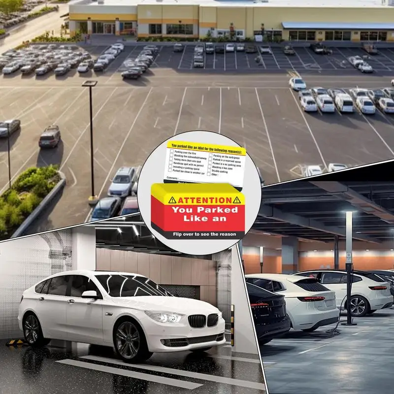 100Pcs 바보처럼 공원에 주차하십시오 명함 나쁜 주차 카드 재미 있은 주차 위반 나쁜 카드 위반 성인 양말 Stuffer