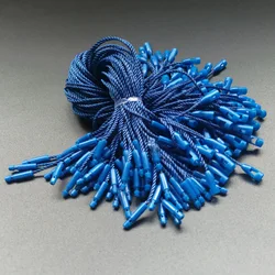 Bulk Pack of 100 Plastic Tag Fasteners with 20CM Polyester Rope (Royal Blue)