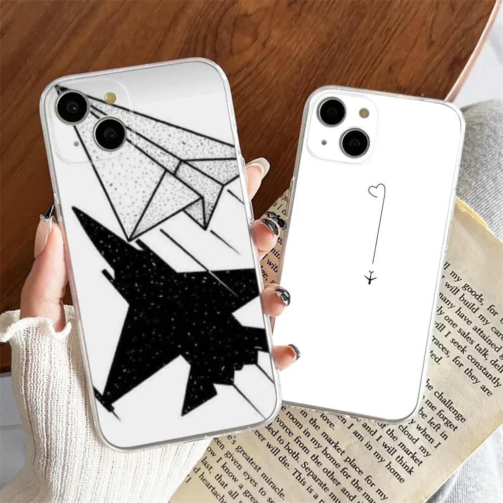 Line Aircraft Phone Case Iphone 11 12 13 14 Pro Max 13 Mini 13Promax Silicon Funda Cover Trasparenti