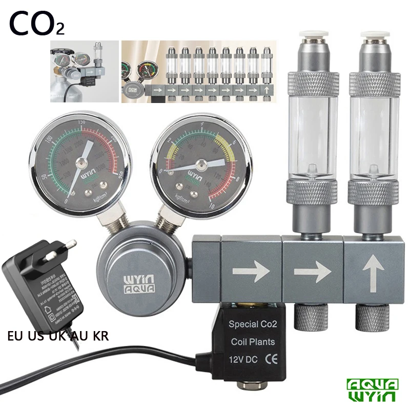 Advanced CO2 Regulator with Solenoid Valve and Bubble Meter