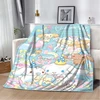 Japanese Sanrio Cinnamoroll Blanket Cartoon HD Print Flannel Office Soft Fluffy Picnic Blanket for Bed Plush Nap Cover Girl Gift 1
