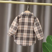 IENENS enfants chemise vêtements printemps Blouses minces vêtements infantile garçon Plaid couverture en coton 1 2 3 4 ans enfants chemise à manches longues 2