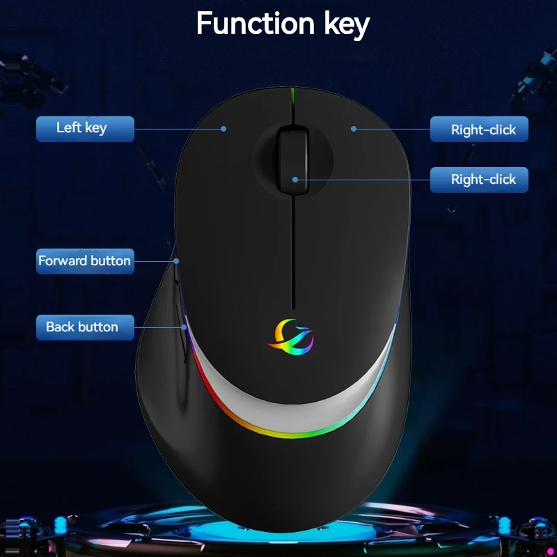 Dual-Mode Bluetooth 5.2 Mouse 2.4G Wireless Mouse 400mAh Rechargeable Silent LED Gaming Mice Laptop Tablet wireless mouse,gaming mouse,wireless gaming mouse