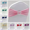 Wedding Decoration Spandex Chair Sash Bow Tie Bands Knot With Love Heart Buckle Stretch For Hotel Birthday Party Banquet Event 1