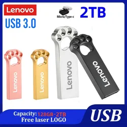 Lenovo Mini Flash Drives 2TB Usb 3.0 High Speed Metal Pendrive 1TB 128GB Stick Portable Drive Waterproof Memoria Storage U Disk