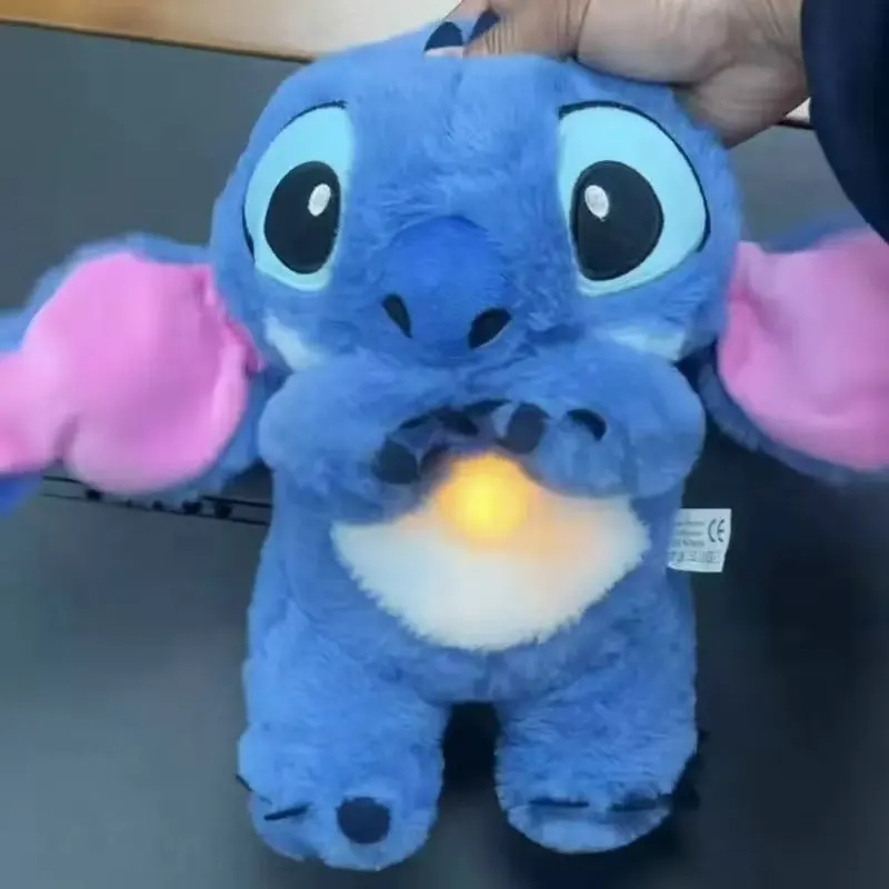Disney Stitch Anime Plush Toy Breathing & Glowing with Music Children's Companion Soothing Sound & Light Doll plush toy