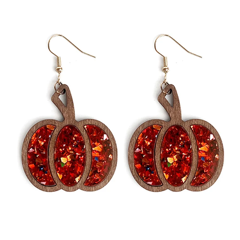 Sparkly Pumpkin Earrings For Women – Cute Dangle Earrings For Fall & Thanksgiving - View #8