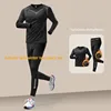 Men's Autumn-Winter Quick-Dry Thermal Track Set - High-Stretch Fleece-Lined Running, Cycling ，Fitness，Motorbike，Skiing Wear 1