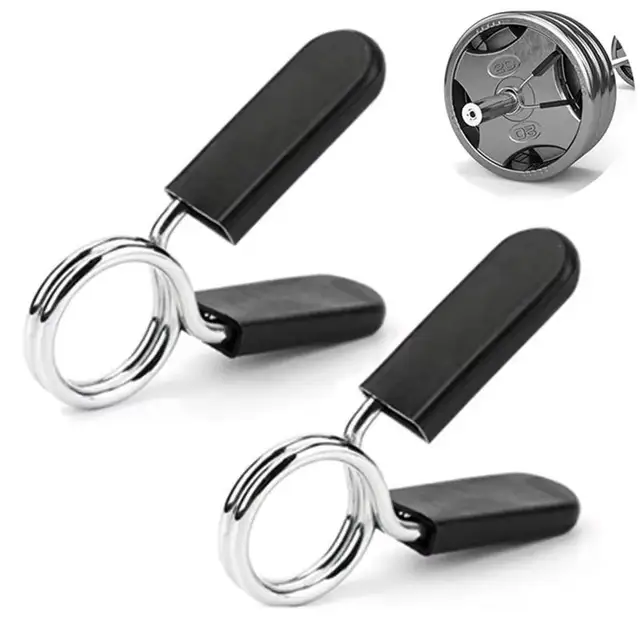 2pcs/lot 25/28/30mm Barbell Clamp Spring Collar Clip Gym Dumbbell Lock Standard Weight Lifting Kit Fitness Body Building Workout 2
