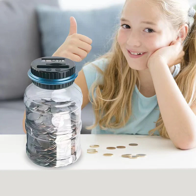 Electronic Piggy Bank Counter Coin Digital LCD Counting Coin Money Saving Box Jar Coins Storage Box For USD EURO POUND Gifts