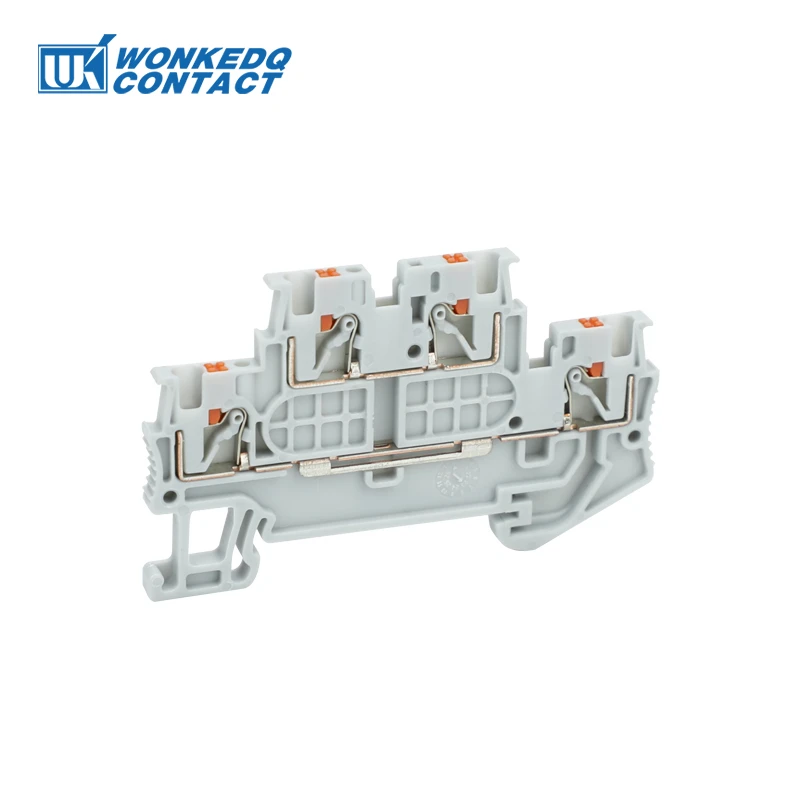 PTTB 1.5/S Double Level Push-in Din Rail Terminal Block 4-Conductor PT 1.5mm&sup2; Cable Electrical Wire Connector PTTB1.5 PTTB-1.5 wire connectors din rail terminal block