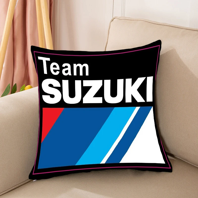 

Logo Pillow Covers Decorative Pillowcases S-Suzuki Pillows Decor Home Pillowcase Car Sofa Short Plush Cover 45x45cm Cushions Bed
