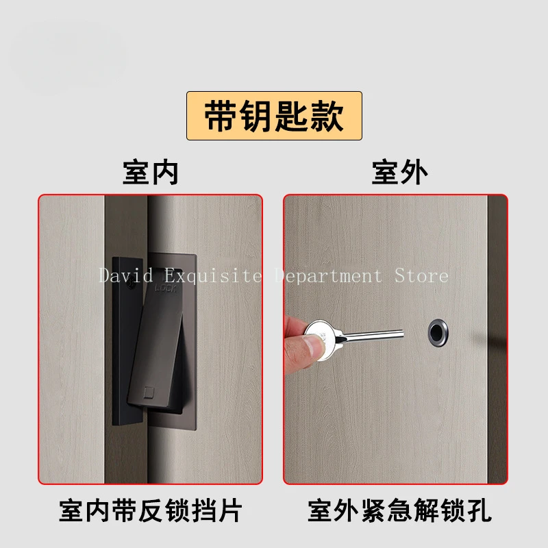Barn Sliding Door Lock Indoor Sliding External Padlock New Chinese Style Built-in Wooden Kitchen Ghost Door Lock
