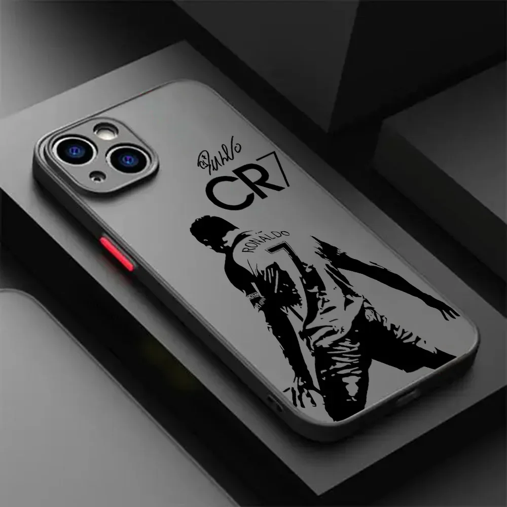 كفر ايفون شفاف غير لامع بشعار CR7