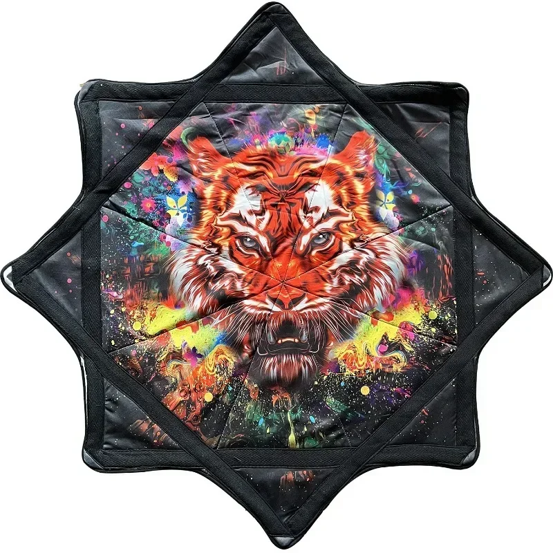 Two-sided Spinning Dance Handkerchief Swirled Lycra Octagonal Scarf Flying Handkerchief Rotating Ribbed Flyers Silk Scarf Silk Ribbon Scarf