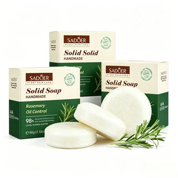 Shampoo Solido al Rosmarino, Sapone per Capelli, Controllo Oleosità, Antiforfora, Sollievo dal Prurito, Cura del Cuoio Capelluto, Pulizia e Nutrimento