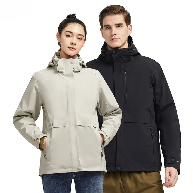 Arazooyi 3 In 1 Waterproof Down Jackets Men Women Winter Warm Hiking Camping Skiing Windbreaker Outdoor Windproof Jacket