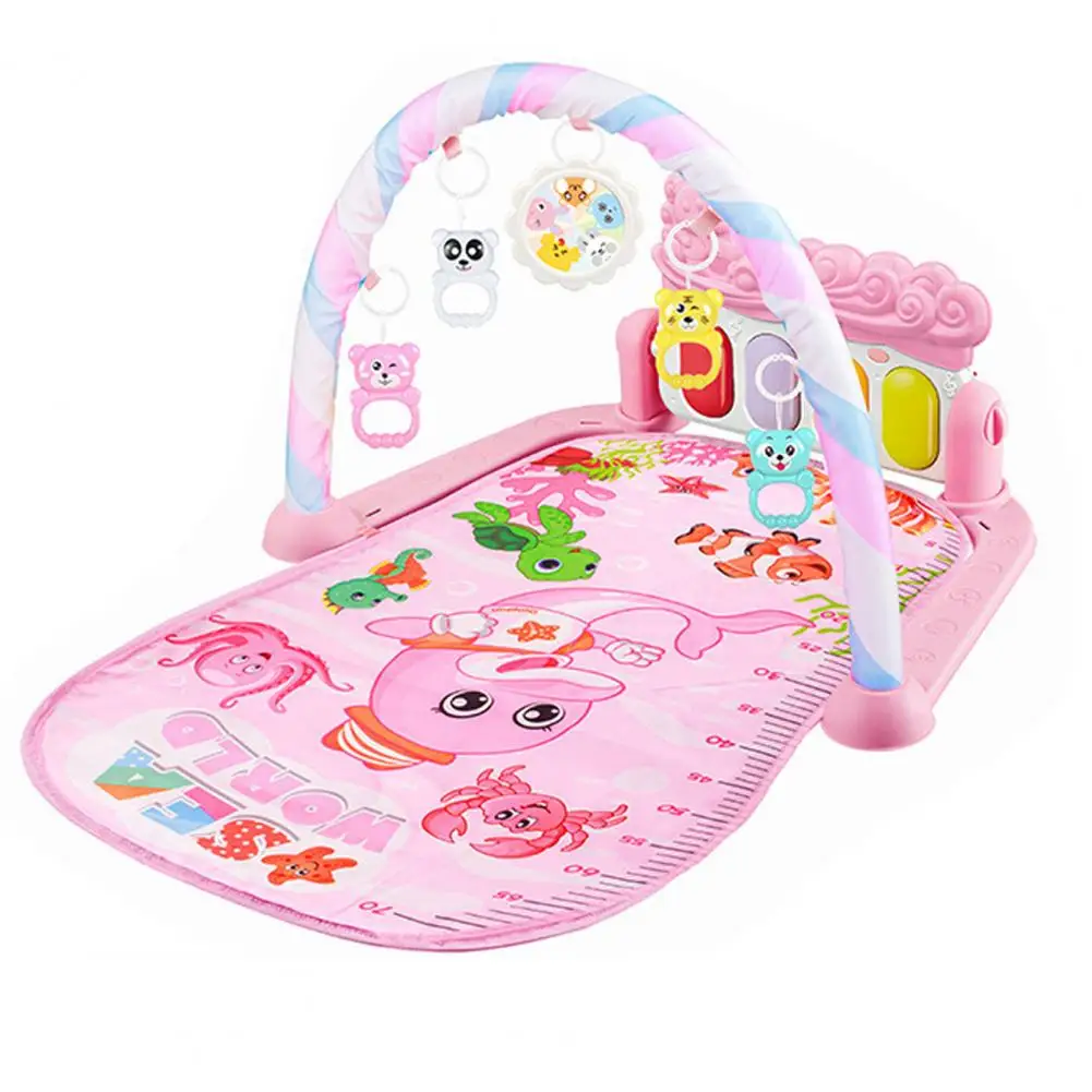 

Baby Play Mat Removable Baby Musical Mat Multifunctional Popular Pink Dolphin Print Toddler Gym Play Blanket for Nursery
