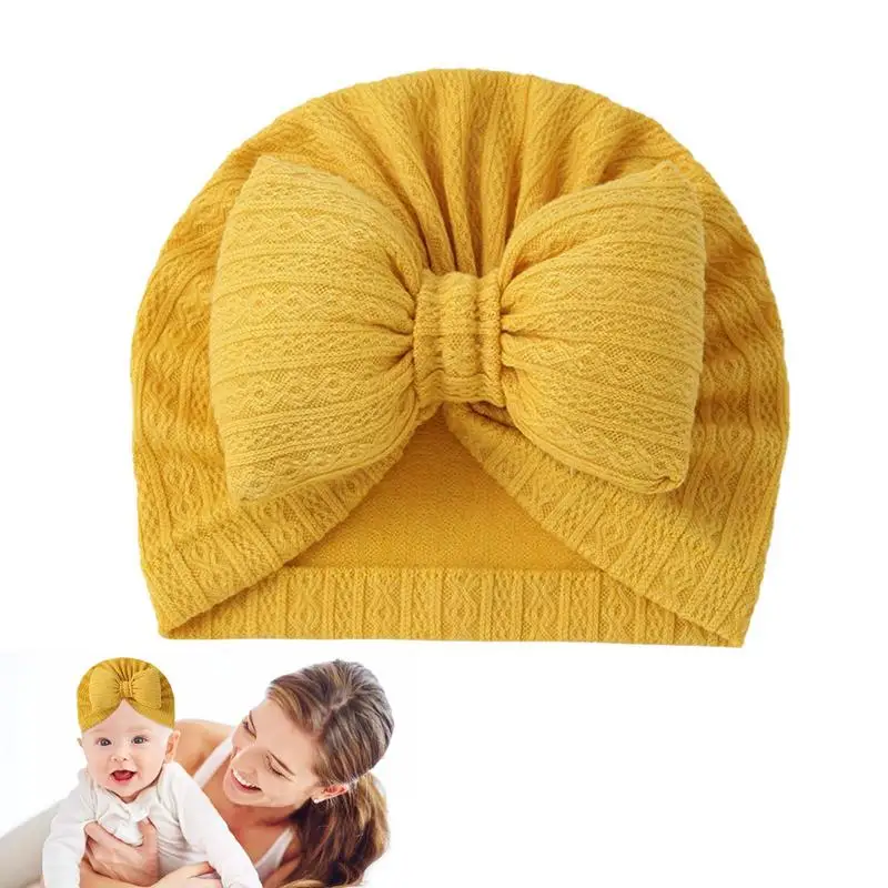 

Babies Girl Turban Bow Babies Beanie Hats Bow Knot Soft Stretchy Newborn Beanie Hospital Baby Hat Kids Head Wrap Nursery Turban