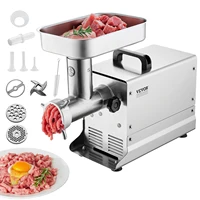 VEVOR Stainless Steel Commercial Meat Grinder, 5 Lbs/Min Capacity Electric Meat Grinders w/ Blade, Grinding Plate, Sausage Maker 1