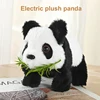 Cute Electric Plush Panda Doll Simulates Wagging Tail Walking Sound Effect Biting Bamboo Panda Electronic Pet Toy Gift 1