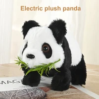 Cute Electric Plush Panda Doll Simulates Wagging Tail Walking Sound Effect Biting Bamboo Panda Electronic Pet Toy Gift 1