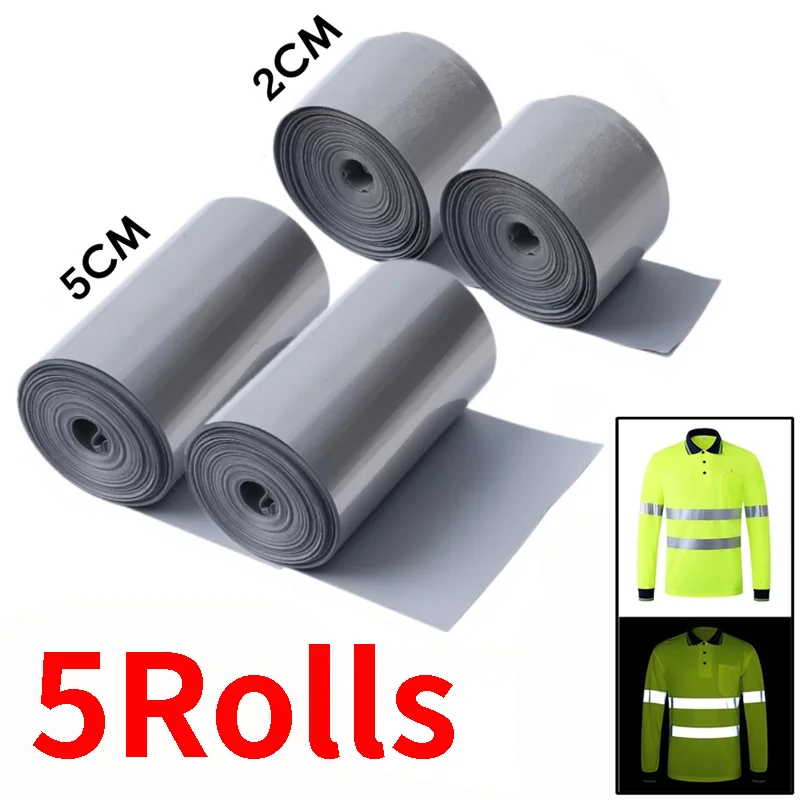 5RollsReflectiveStripStickerHeatTransferReflectiveTapeforDIY