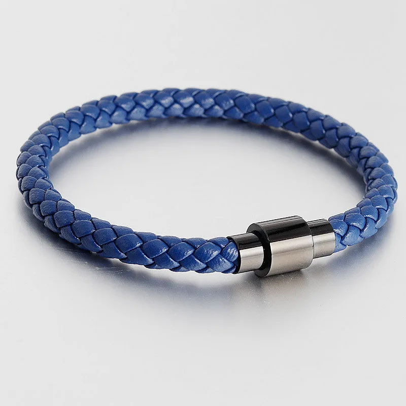 Fashion Leather Hip-Hop Waterproof Stainless Steel Jewelry Sets Batch Of Bracelets Hand-Made Minimalism Magnetic