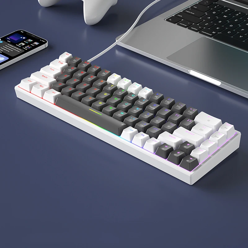 Mini teclado programável teclas, concha de acrílico, teclado para jogos sem  fio, portátil, fácil de instalar, interface tipo C, modo, sem receptor