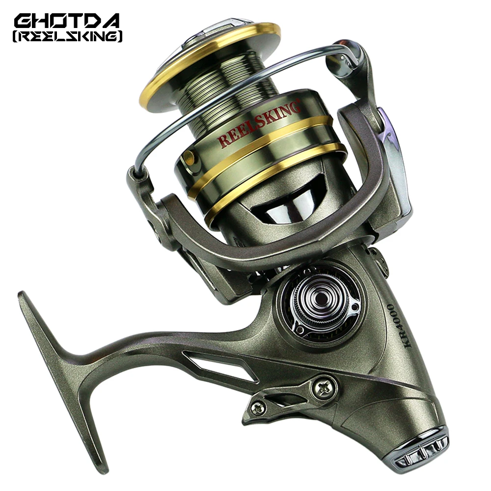 

Fishing Reel Double Brake Front and Rear 5.5:1 High Speed Metal Spool Rock Arm Spinning Saltwater Carp Reel Fishing 3000-6000
