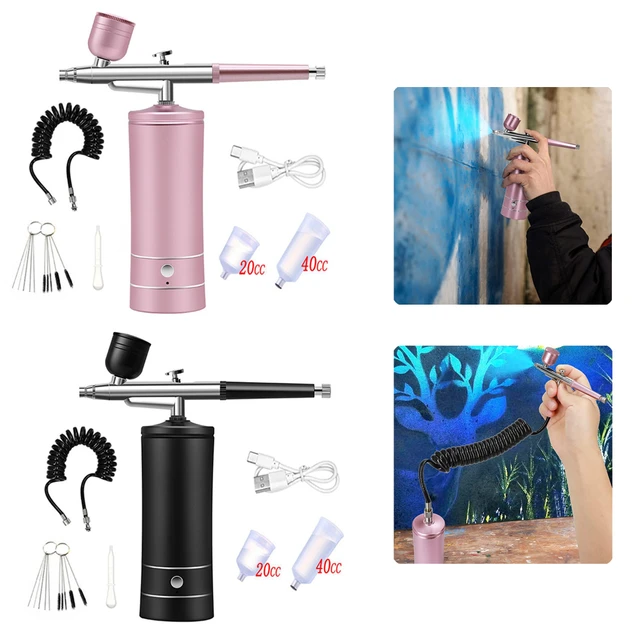 Portable Nail Airbrush Machine Cordless Nano Spray Gun Barber Hair Makeup  Air Compressor Kit Nail Airbrush Fog Mist Sprayer - AliExpress