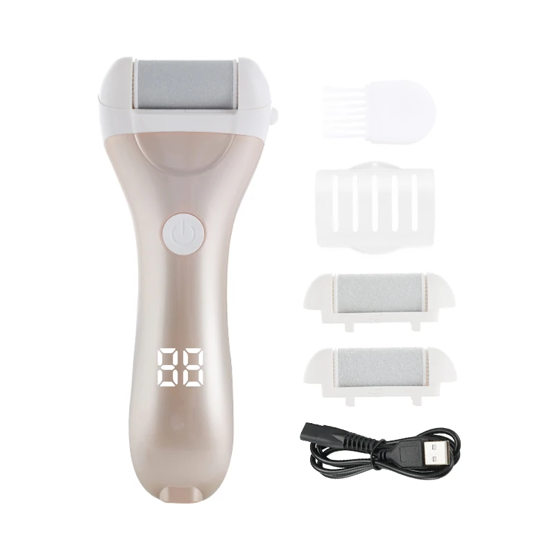 HOMEFISH Electric Pedicure Foot USB Rechargeable Power Display Grinding Exfoliator Replacement Heads For Heel Callus_voghion.com