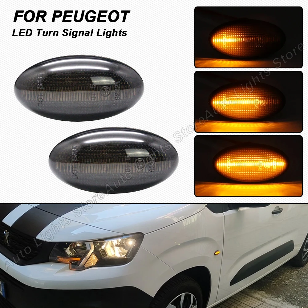 For Peugeot 307 206 207 407 107 607 Citroen C1 C2 C3 C5 LED Dynamic Turn  Signal Light Flowing Water Side Marker Indicator Lamp - AliExpress