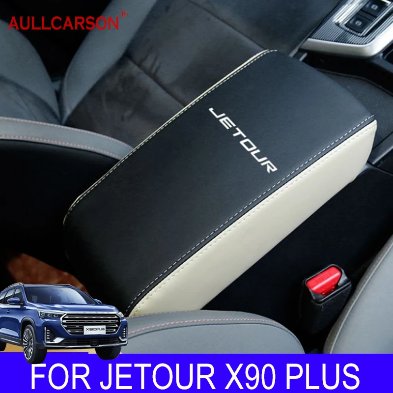 For Chery Jetour X90 Plus 2023 2024 Car Center Control Armrest Box Microfiber Leather Trim Cover Accessories