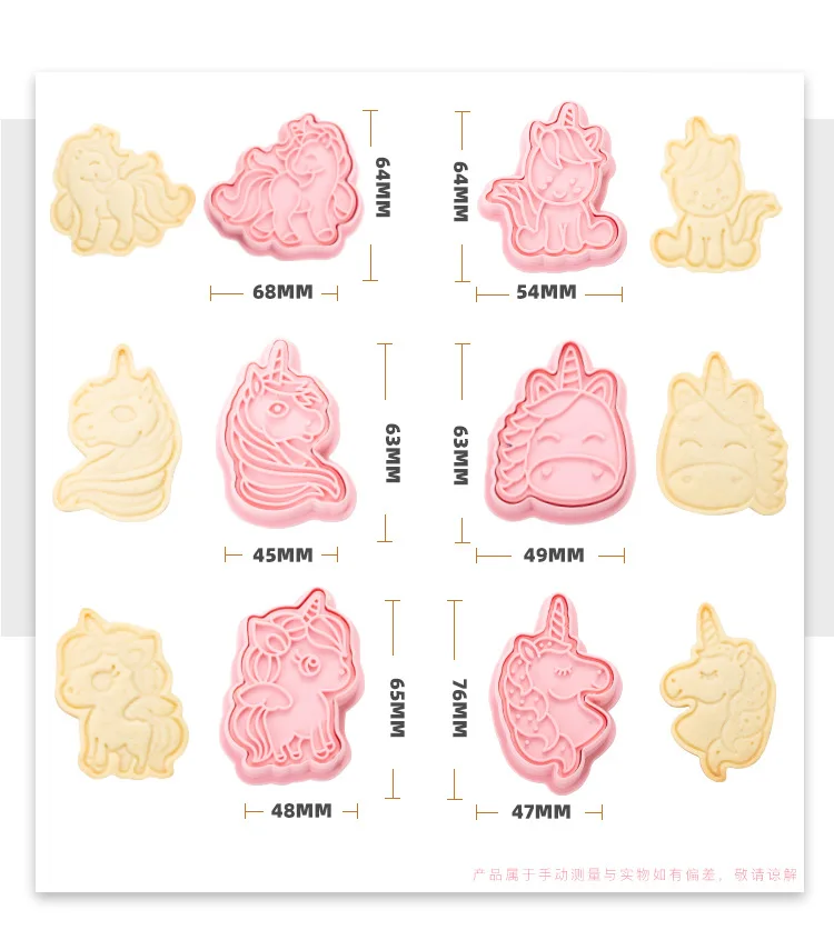 Unicorn Shape Mold Baking Accessories Cartoon Home Handmade DIY 3D Press Mould Cookie Frosting Fondant Cake Decoration Tools