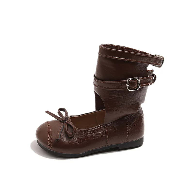 Girls Korean Style Leather Casual Shoes