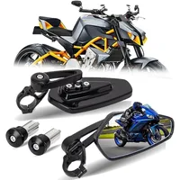 22mm CNC Motorcycle Handlebar Mirror - Universal Fit Aluminum Alloy Bar End Rearview Mirror for Custom Bike Modification