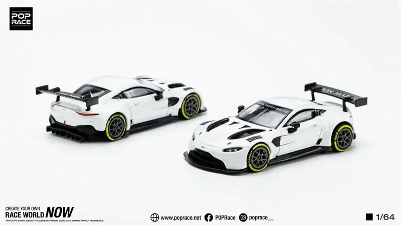 

Pop Race 1:64 GT3 WHITE Die-Cast Car Model Collection Miniature