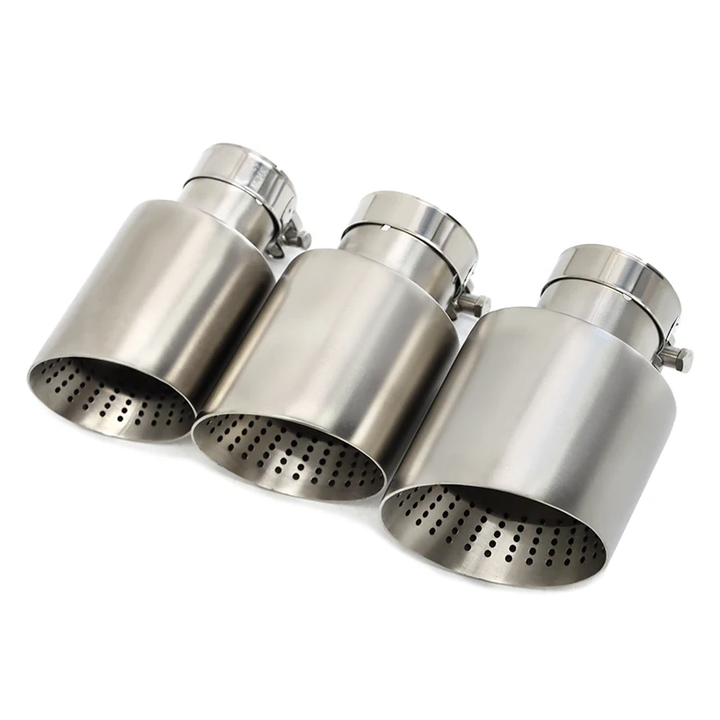 Exhaust Muffler Tip Matte Stainless Steel Car Muffler Tip Exhaust Tip For Golf R GTI MK7 Exhaust System Single Universal Pipe 60MM 63MM Nozzle 1 Pcs